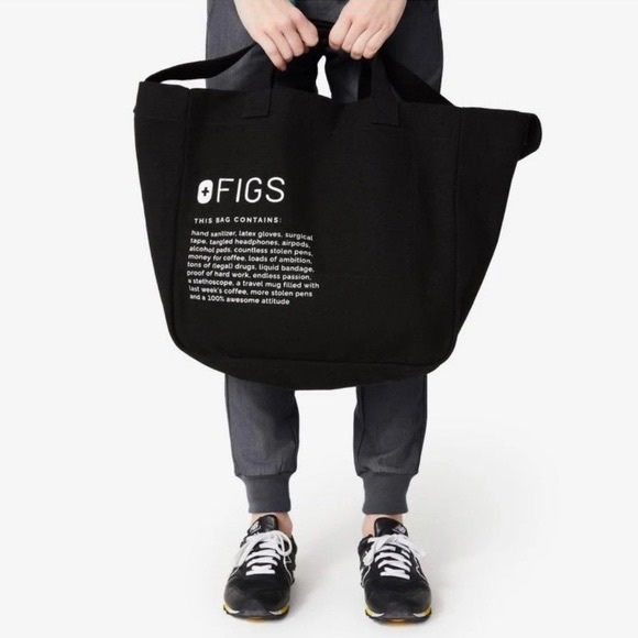 Figs Limited Edition Canvas Tote Bag in Black. - Picture 3 of 7